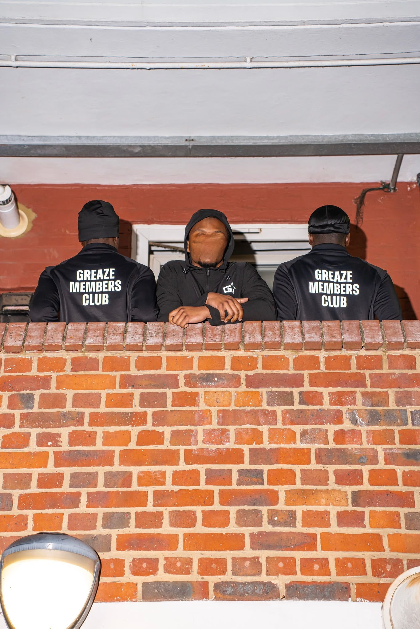 Greaze members together outdoors